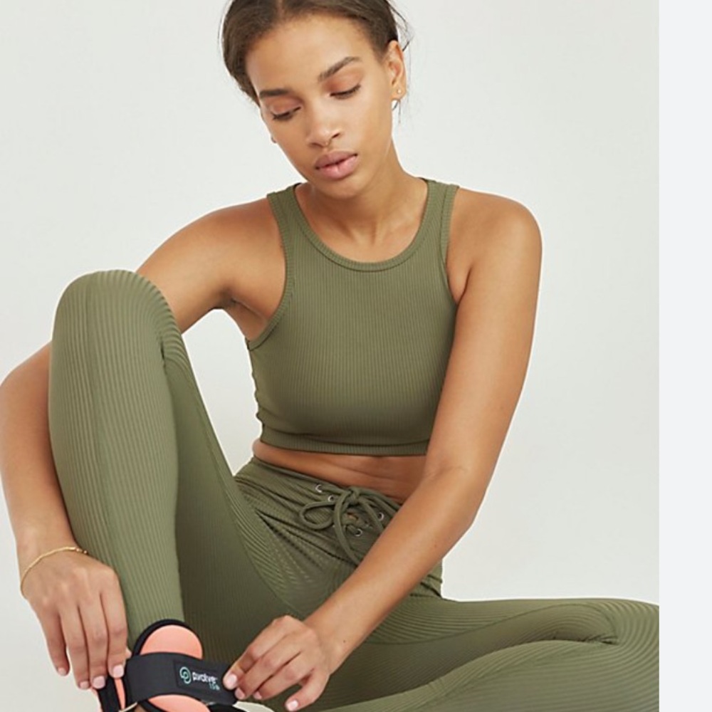 Year of Ours Ribbed Claudia Bra Top Army Green